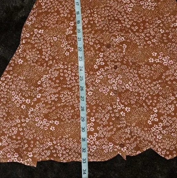 Aakaa Mini Orange Brown Pink Floral Print Dress Women's Small Lined NWT B20#9 - Picture 11 of 11